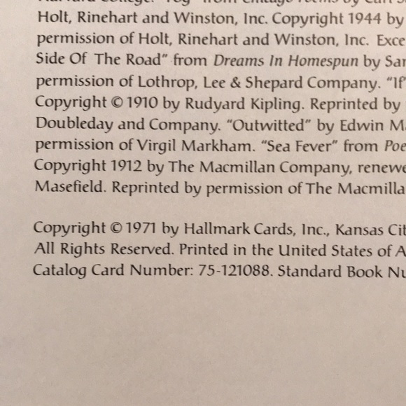 Vintage Hallmark Crown Edition poetry book in original box 1971 - Picture 9 of 15